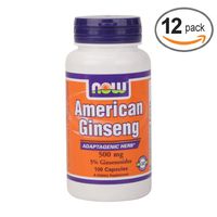 Now Foods American Ginseng 5% Ginsenosides - 100 Caps 12 Pack