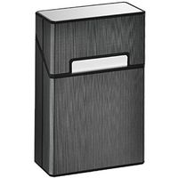 LORWING Aluminio Cigarette Case King Size for Whole Package Cigarettes 20pcs Anti-Collision Splash Proof and Scratch Resistant (Black)