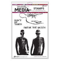 Dina Wakley Media Cling Stamps - Scribbled Silhouettes