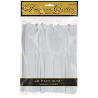 Amscan 8012.18 Premium Heavy Weight disposable-knives, 12.7 x 8.6, Silver