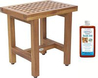 AquaTeak Patented 18" Grate Lotus Teak Shower Bench & AquaTeak Premium Teak Oil