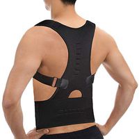 Magnetic Posture Corrector Corset Back Brace Back Belt Lumbar Support Straight Corrector -Provides Lumbar & Back Support Shoulder and Clavicle -for Male and Female,Black,2XL