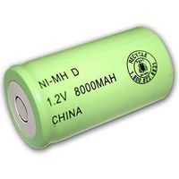 Exell 1.2V 8000mAh NiMH D Rechargeable Battery Flat Top Cell Fast USA Ship