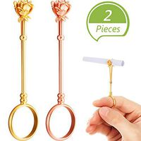 2 Pieces Rose Ring Cigarette Holder, Finger Cigarette Holder Ring, Elegant Lady/Gentleman Smoker Cigarette Holder Ring, Cigarette Holder for Women and Men （Rose Gold and Gold, 0.67 Inch）