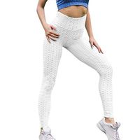 AOJIAN Leggings for Women, Yoga Pants High Waist Pleated Trousers Jogger Workout Running Sports Capri White