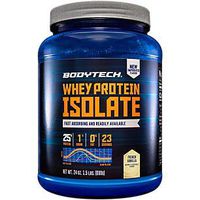 BodyTech Whey Protein Isolate Powder with 25 Grams of Protein per Serving BCAA's Ideal for PostWorkout Muscle Building Growth, Contains Milk Soy Vanilla (1.5 Pound)