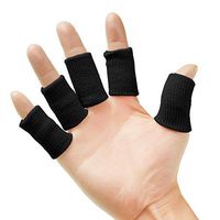 Senkary 20 Pieces Finger Sleeves Protectors Thumb Brace Support Elastic Compression Protector for Relieving Pain, Arthritis,Trigger Finger, Sports (Black)