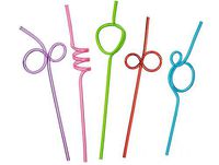MosBug Silly Crazy Loop Straws, Assorted Colors, Pack of 36