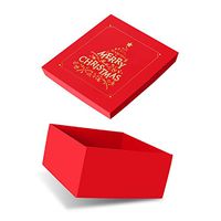 Christmas red Gift Box JIAWEI - 11x11x5.4inchs Decorative Christmas Gift Box with lids for Wrapping Gifts Presents and FSA Gift Box Include a Greeting Card and Tissue Paper