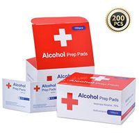 GEMITTO 200 Pcs Alcohol Wipes, Disposal Alcohol Prep Pads, Individually Wrapped Alcohol Swabs Sheets, 75% Alcohol Cotton Pads for Cleaning Smartphone Glasses Lens, Cleansing Dishes