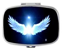 Youroom Angel wings Custom HOT Sales Stainless Steel Square Pill Box Medicine Vitamin Organizer Holder Decorative box