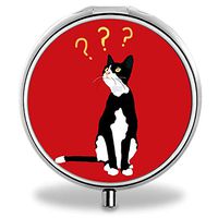 Designed Gentleman Tuxedo Cat Pocket Pill Case Waterproof Pill Holder Small Travel Metal Pill Case For Purse