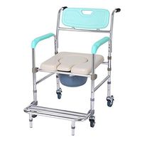 XRX Aluminum Folding and Portable Commode Chair for Toilet with Arms,Toilet Style Seat and Cover