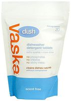 Vaska Dishwasher Detergent - Scent Free - 20 ct