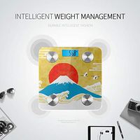 LYAOE Bluetooth Body Fat Scale Japanese Redcrowned Crane Flying Mount Fuji Smart Wireless Scale with LCD Display Measuring Body Weight Bmi and Health Digital Scale