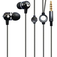 Hi-Fi Sound Earbuds Hands-Free Earphones w Mic Sleek Metal Headphones Headset Wired 3.5mm Black Compatible with LG G6, G7 G8 V35 V40 V50 ThinQ K7 K8 K10 K20 K30