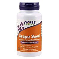 NOW Supplements, Grape Seed 100 mg - Standardized Extract, Highly Concentrated Extract with a Minimum of 90% Polyphenols, with Vitamin C, 100 Veg Capsules