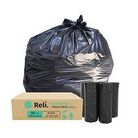 Reli. EcoStrong 50 Gallon Trash Bags (80 Count) Eco-Friendly Recyclable, Black 50 Gallon Garbage Bag - Made From Recycled Material - Recyclable Garbage Bags 40 Gal - 45 Gal Compatible