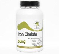 Iron Chelate 50mg ~ 100 Capsules - No Additives ~ Naturetition Supplements