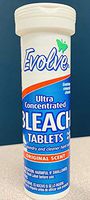 Evolve Bleach Tablets, 8ct Tube, Original Scent, Travel Size (3 Pack)