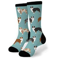 Dog Lovers Themed Gifts Shepherds Dogs Print Animal Novelty Crew Socks Knee High Graduated Compression Socks