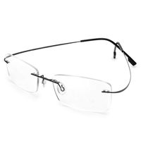 Flexible Titanium Rimless Computer Reading Glasses +3.50 Strength Men Women Lightweight Blue Light Blocking Readers Eyeglasses