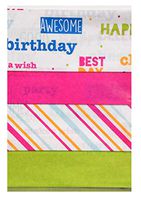 Birthday Themed -"Best Day, Make A Wish, Party, Good Times" - Pink Green Orange Blue - Patterned, Striped and Solid Pack of Premium Quality Decorative Gift Wrapping Tissue Paper