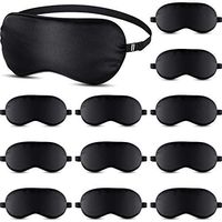 12 Packs Silk Sleep Mask Eye Mask for Women and Men Soft Silk Sleeping Eye Blindfold with Elastic Strap for Night's Sleep, Travel and Nap