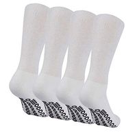 Socks Daze Loose Top Anti Skid Comfortable Cushion Diabetic Socks for Parent 4 Pairs White Large