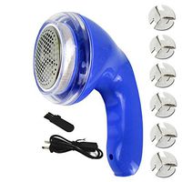 Jia Jia- Fabric Shaver- Lint Remover Clothes Shaver Portable Rechargeable Bobbles Fabric Shaver for Fleece Clothes with 6 Blade Fabric Shaver (Color : Blue)