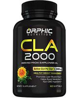 CLA Safflower Oil Supplement for Weight Loss, Metabolism & Building Lean Muscle Mass - W/ 100% Pure Safflower Oil - 2000mg Non-Stimulant Conjugated Linoleic Acid for Men & Women - 60 Softgels