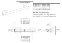 Gatco 950 Elevate Grab Bar, 12-inch, Satin Nickel
