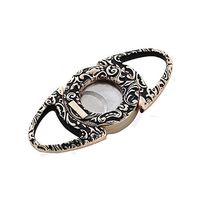 AUEDC Cigar Cutter, Portable Carved Stainless Steel Guillotine Double Cut Blade Cigar Tool Precise Perfect Cut Multicolor Selection,01