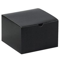Aviditi Fiberboard Gloss Gift Box, 6" L x 6" W x 4" H, Black, Case of 100 (GB664BK)