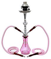 2 hose 22" Pink Hookah shisha nargila bar narguile nargile glass water Vase pipe