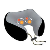 Electronic Neck Massager, Ultimate Cordless Neck Vertebra Massage Electric Travel Pillow, U-Shaped Memory Foam Kneading Vibration Pillow.