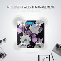 LYAOE Bluetooth Body Fat Scale French Anemone Roses Pattern Smart Wireless Scale with LCD Display Measuring Body Weight Bmi and Health Digital Scale