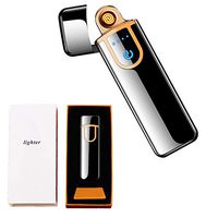 Electronic Cigarette Lighter, ATian Rechargeable Lighter Touch Ignition USB Charging Lighter,Windproof Plasma Lighter for Candle, Cigarette Power Indicator Flameless Boyfriends Gifts