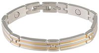 Sabona Two Tone Steel Magnetic Bracelet, Small/Medium