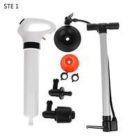 OTGO 1 Set Household High Pressure Toilet Plunger Manual Air Drain Blaster Dredge Clog Remover For Toilets Kitchen Bathtub Showers Sink (Small)