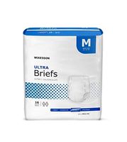Adult Disposable Ultra Brief Diaper, Medium, Heavy Absorbency, Tab Closure, McKesson BRULMD - Case of 96