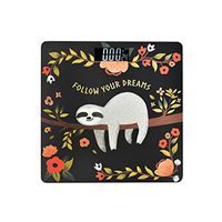 JOYPRINT High Precision Digital Bathroom Scale, Quotes Floral Cute Animal Sloth Body Weight Scales with Body Tape Measure, 400 Pounds, Tempered Glass
