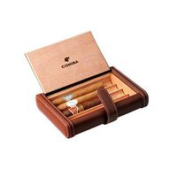 KALMAR Cigar Box, Cigar Humidor, Portable Cedar Wood Cigar Set 4 Sticks, Brown Cigarette Box Cigar Protective Cover (Color : Brown)