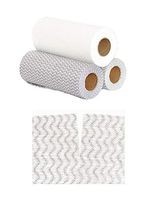 Disposable Non-Woven Dish Scouring Pad Absorbent Sheets Cloth Cleaning Towel for Dish Washing, Hood Cleaning, Kitchen Cleaning, Outdoor USE Grey 50 Sheets/Roll