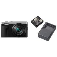 PANASONIC LUMIX ZS80 20.3MP Digital Camera - Point & Shoot Camera with Lecia Lens- DC-ZS80S (Silver) and Lumix Battery & External Charger Travel Pack, Black