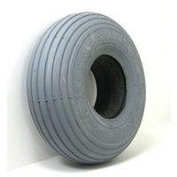 2- Wheelchair Scooter Tires; Foam Filled, 10x3" (260x85) (3.00-4), Lt Grey, Ribbed Tread C179 114107