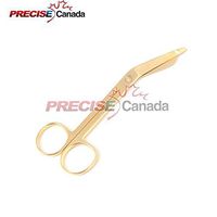 PRECISE CANADA: Corrosion Resistant Stainless Steel Gold 4 1/2 INCH Lister Bandage Scissors