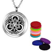 Valyria Celtic Knot Aromatherapy Essential Oil Diffuser Necklace,Stainless Steel Locket with Faith:(F) Forwarding;(A) All;(I) Issues;(T) to;(H) Heaven Engraved