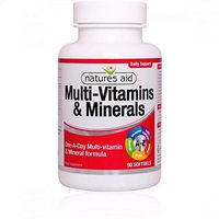 Natures Aid Multi-Vitamins & Minerals (with Iron) 90 Softgels - 2 Pack