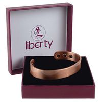 Smooth, Broad, Matt Finish 6 Magnet Copper Liberty Health Bracelet